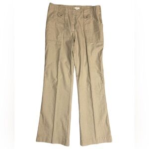 J. Jill Cargo Style 100% Cotton Tan Straight Leg Pants Size 6 Like New